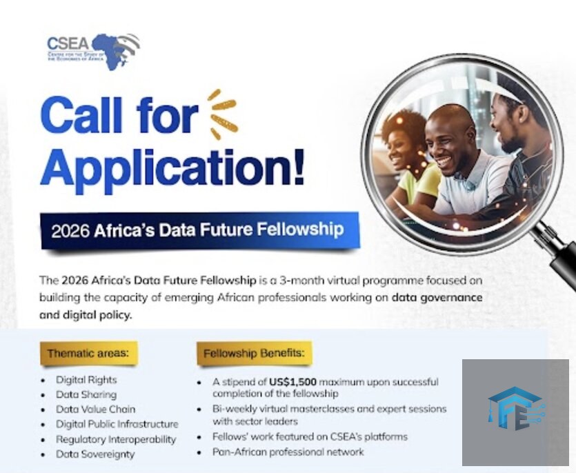 CSEA 2026 Africa's Data Future Fellowship (US$1,500 stipend)