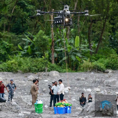 Drones deliver food and remove bodies after Nepal's flood disaster